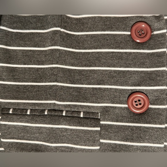 Soho Apparel Charcoal Striped Blazer - Picture 4 of 5